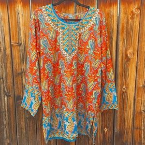 Red and Blue Pasley tunic
